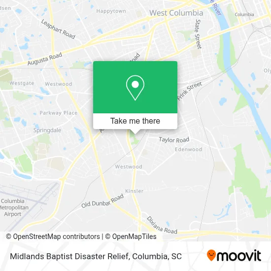 Midlands Baptist Disaster Relief map