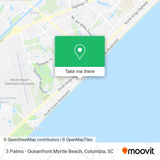 3 Palms - Oceanfront Myrtle Beach map