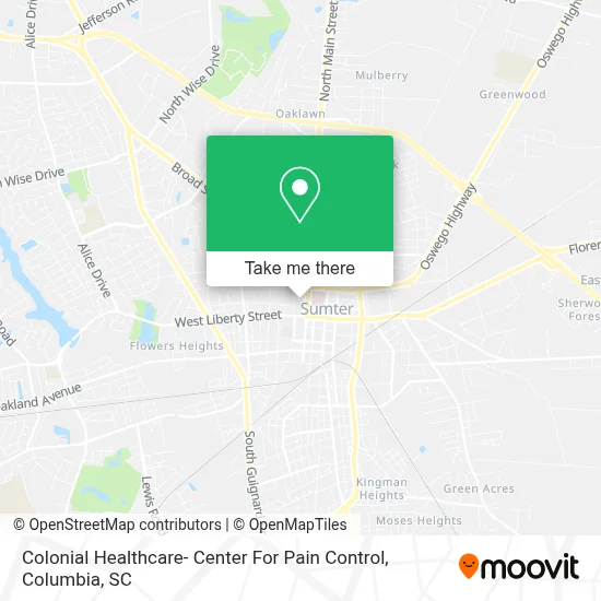 Colonial Healthcare- Center For Pain Control map