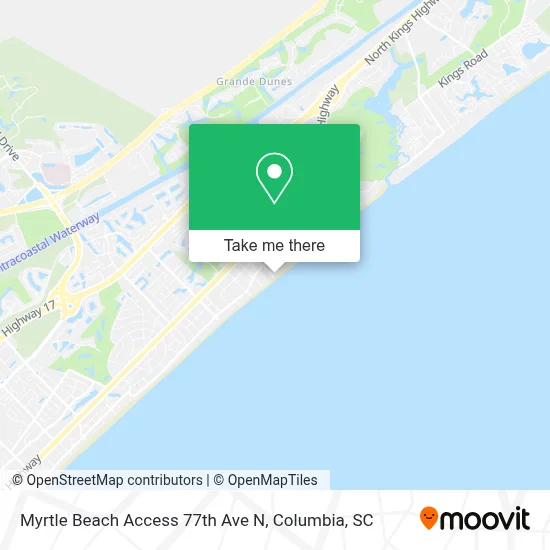 Myrtle Beach Access 77th Ave N map