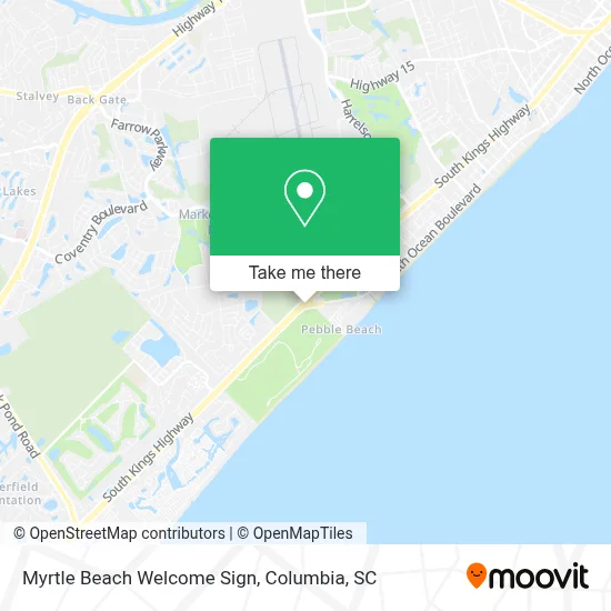 Myrtle Beach Welcome Sign map