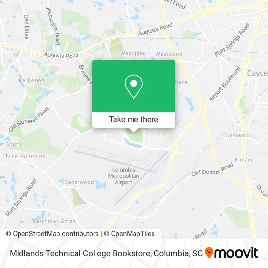 Midlands Technical College Bookstore map