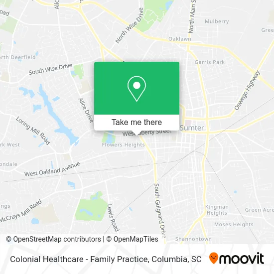Colonial Healthcare - Family Practice map