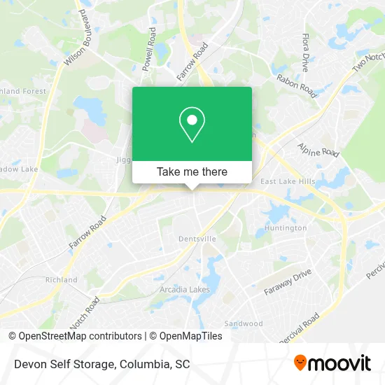 Devon Self Storage map