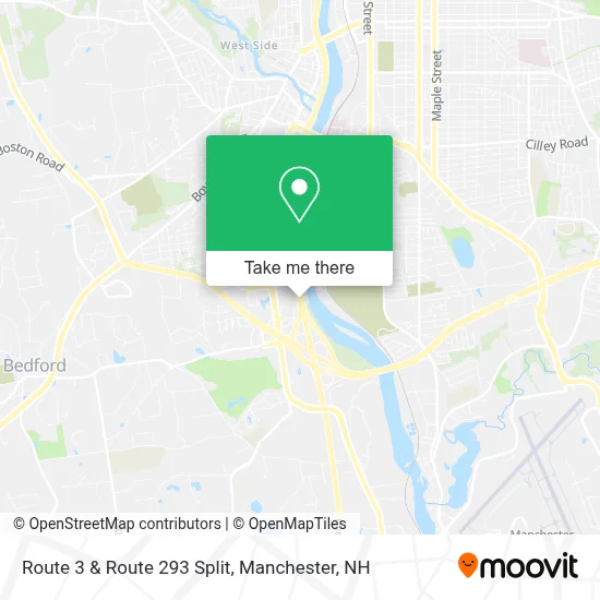 Route 3 & Route 293 Split map