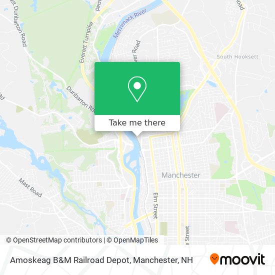 Amoskeag B&M Railroad Depot map