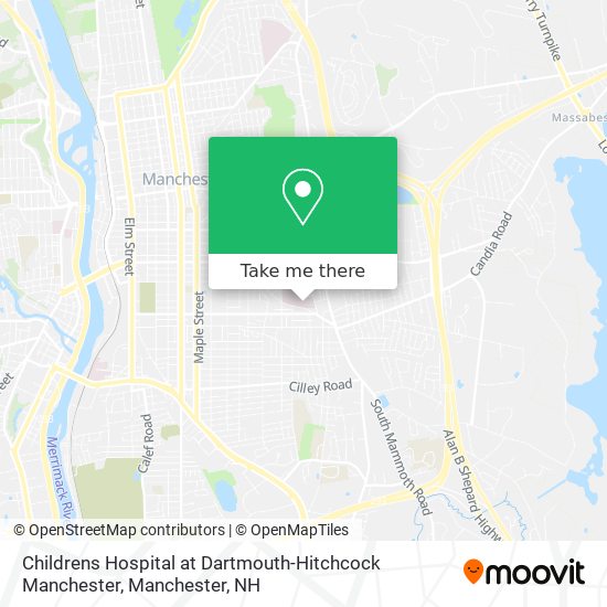 Childrens Hospital at Dartmouth-Hitchcock Manchester map