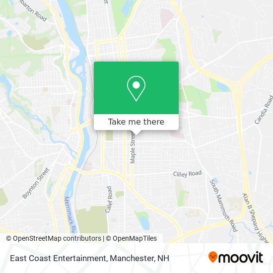 East Coast Entertainment map
