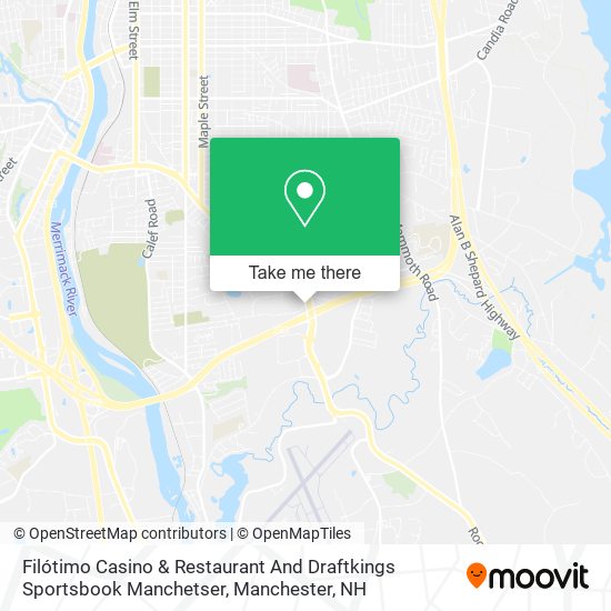 Mapa de Filótimo Casino & Restaurant And Draftkings Sportsbook Manchetser