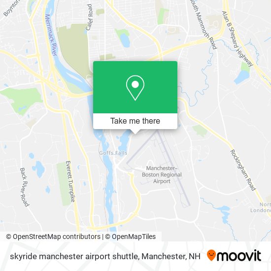 Mapa de skyride manchester airport shuttle