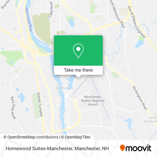 Mapa de Homewood Suites-Manchester