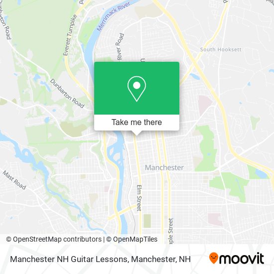 Mapa de Manchester NH Guitar Lessons
