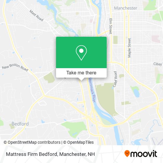 Mattress Firm Bedford map
