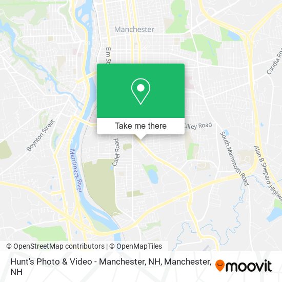 Hunt's Photo & Video - Manchester, NH map