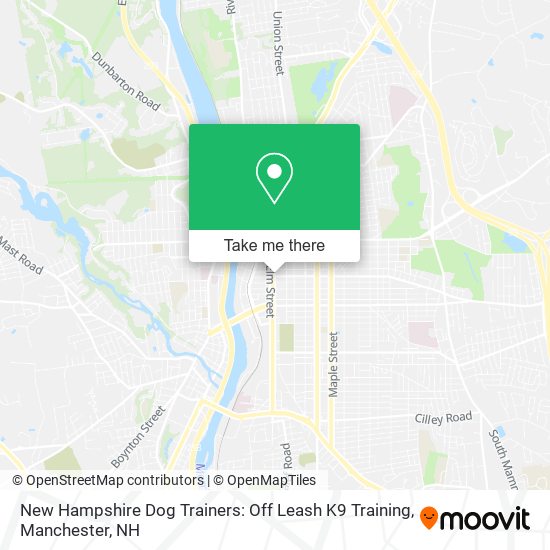 New Hampshire Dog Trainers: Off Leash K9 Training map