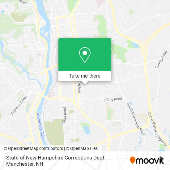 State of New Hampshire Corrections Dept map