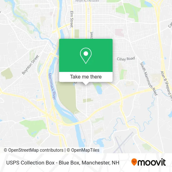 Mapa de USPS Collection Box - Blue Box