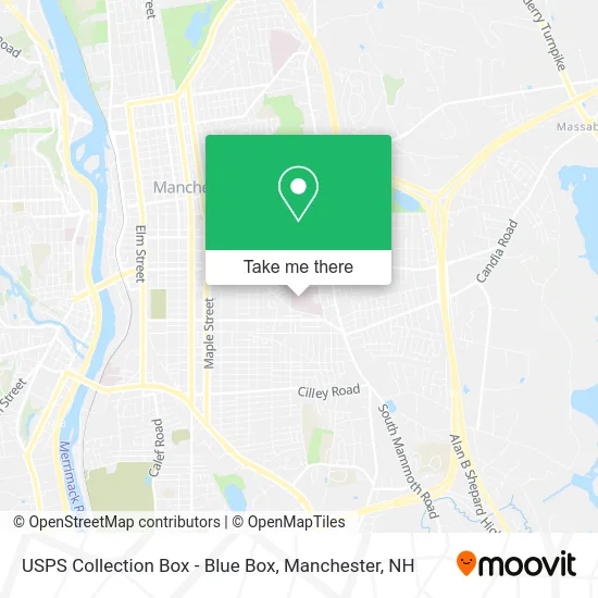USPS Collection Box - Blue Box map
