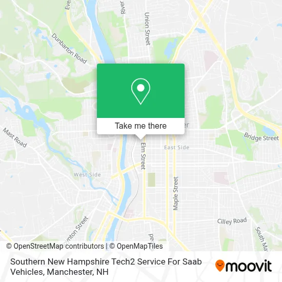 Southern New Hampshire Tech2 Service For Saab Vehicles map