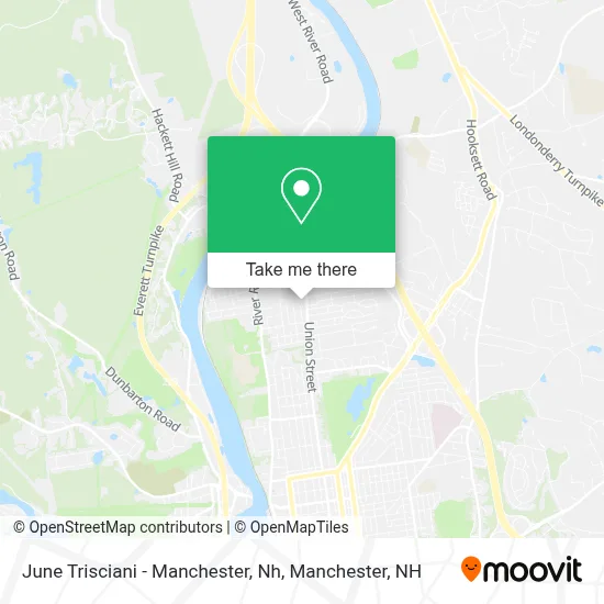June Trisciani - Manchester, Nh map