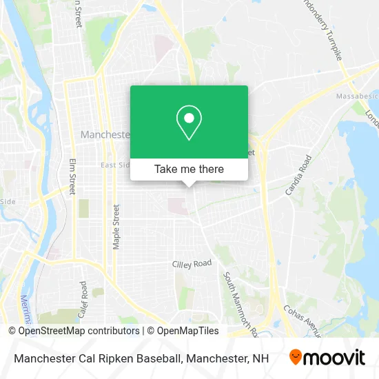 Manchester Cal Ripken Baseball map