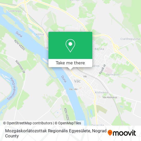 Mozgáskorlátozottak Regionális Egyesülete map