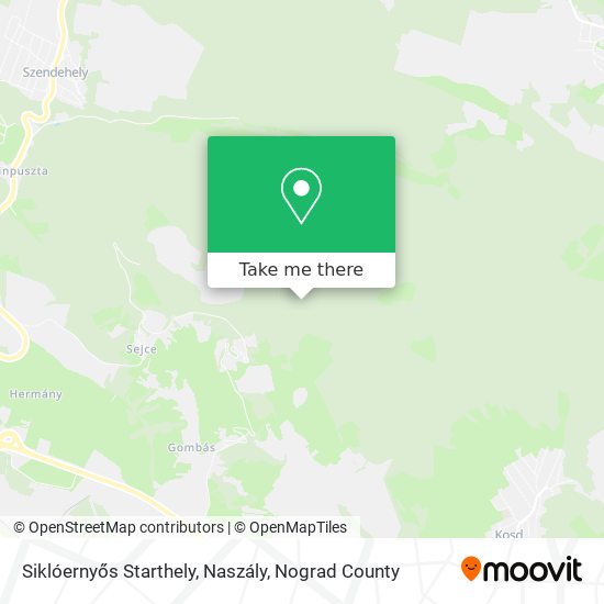 Siklóernyős Starthely, Naszály map