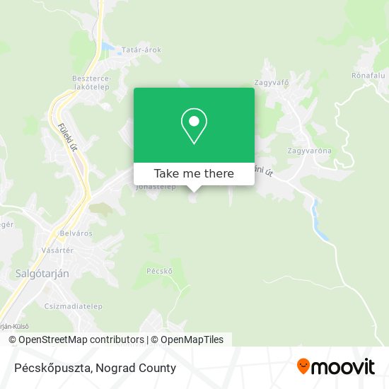 Pécskőpuszta map