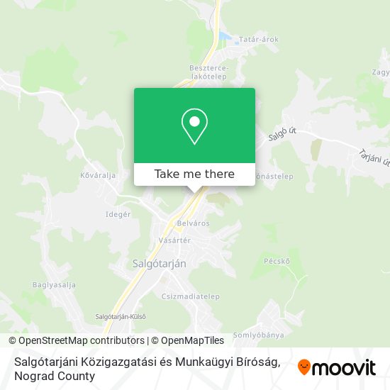 Salgótarjáni Közigazgatási és Munkaügyi Bíróság map