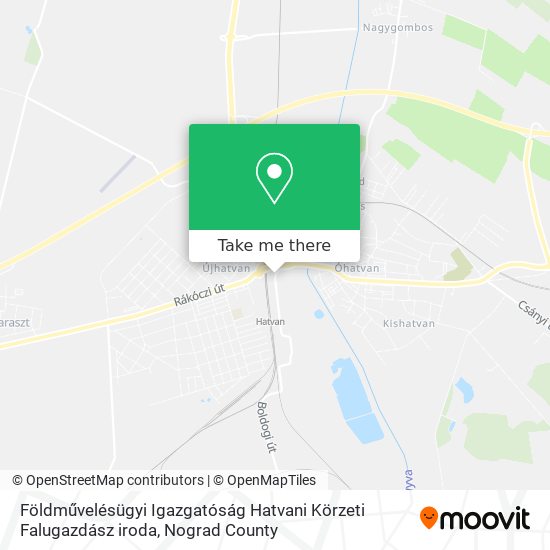 Földművelésügyi Igazgatóság Hatvani Körzeti Falugazdász iroda map
