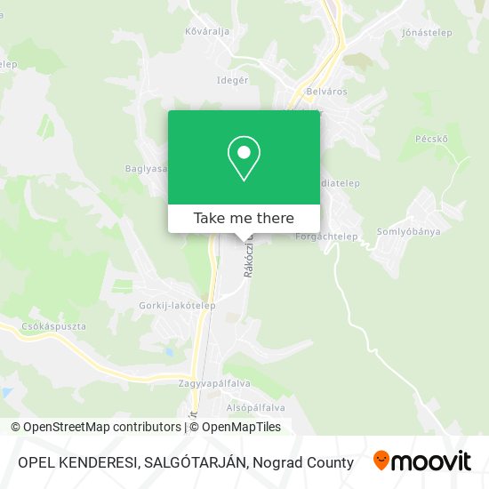 OPEL KENDERESI, SALGÓTARJÁN map