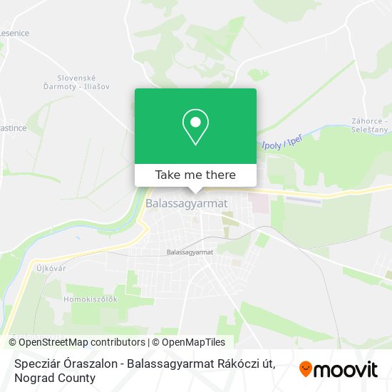 Specziár Óraszalon - Balassagyarmat Rákóczi út map