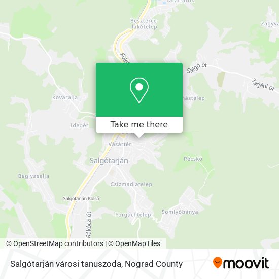 Salgótarján városi tanuszoda map