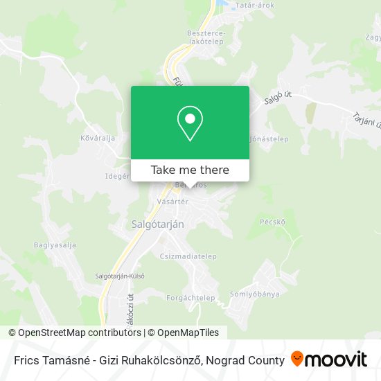 Frics Tamásné - Gizi Ruhakölcsönző map