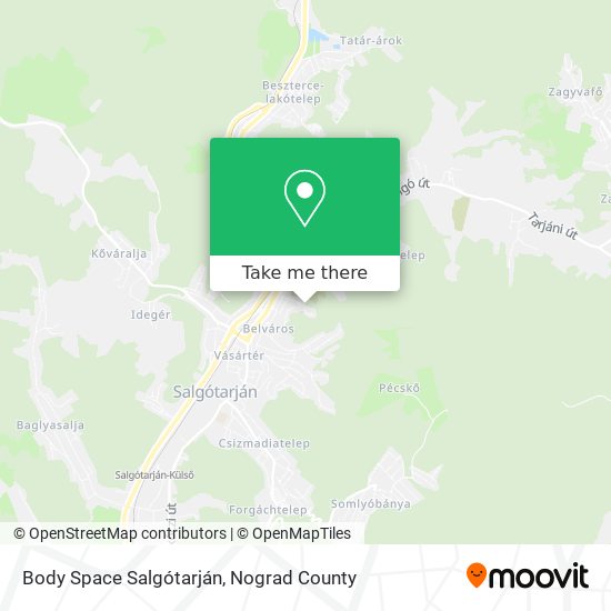 Body Space Salgótarján map