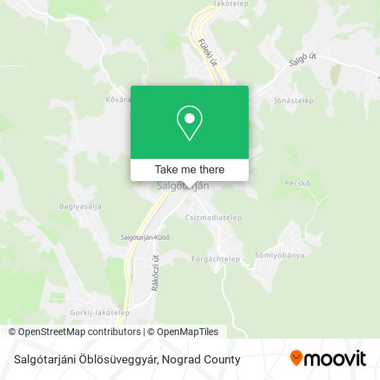 Salgótarjáni Öblösüveggyár map