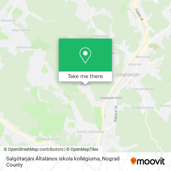 Salgótarjáni Általános iskola kollégiuma map