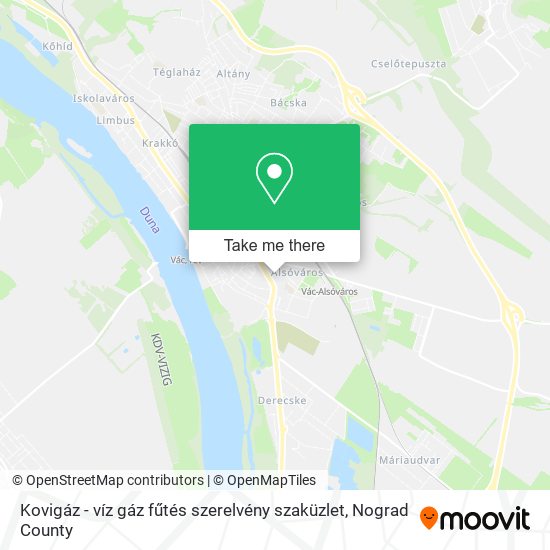 Kovigáz - víz gáz fűtés szerelvény szaküzlet map