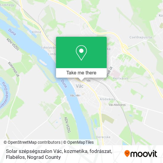 Solar szépségszalon Vác, kozmetika, fodrászat, Flabélos map