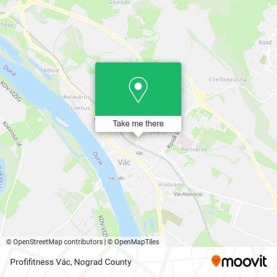 Profifitness Vác map