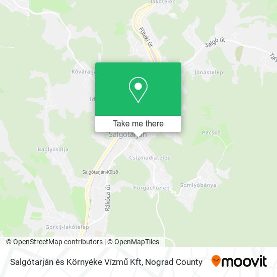 Salgótarján és Környéke Vízmű Kft map