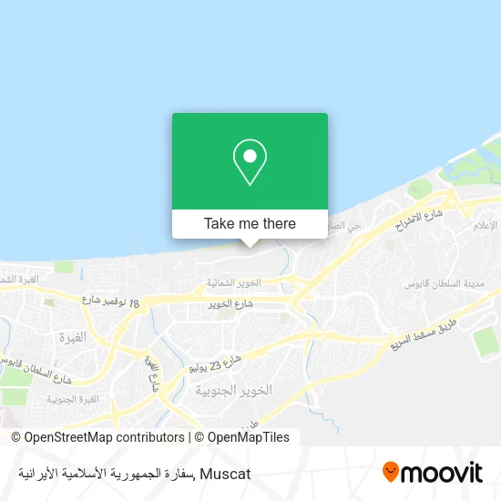 سفارة الجمهورية الأسلامية الأيرانية map