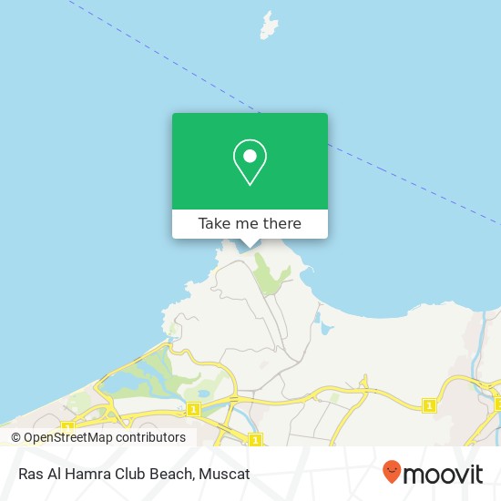 Ras Al Hamra Club Beach map