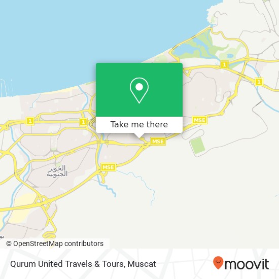Qurum United Travels & Tours map