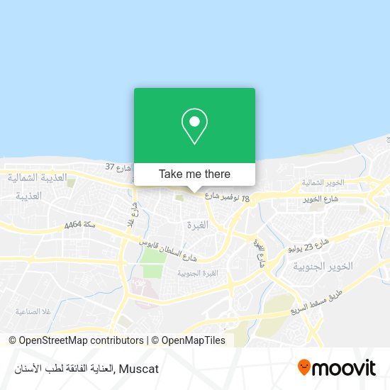 العناية الفائقة لطب الأسنان map