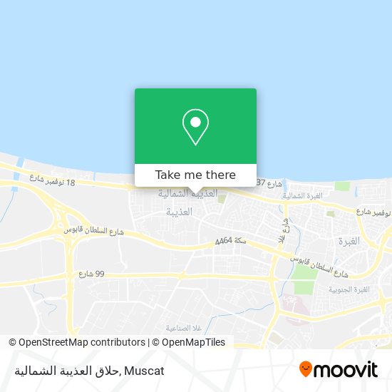 حلاق العذيبة الشمالية map