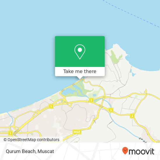 Qurum Beach map