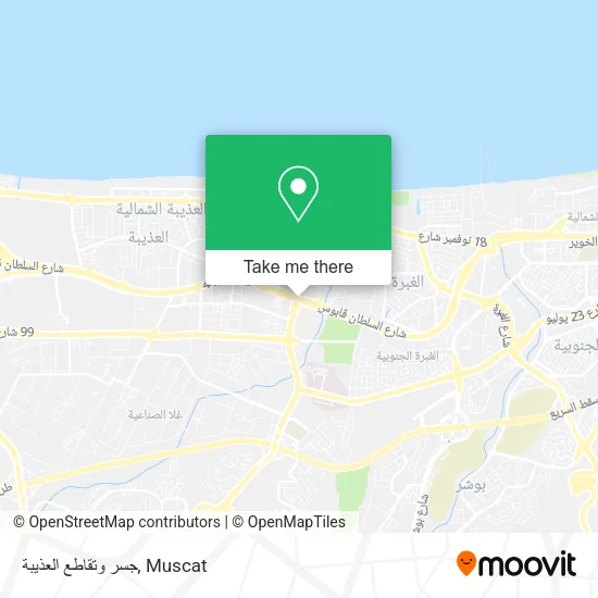 جسر وتقاطع العذيبة map