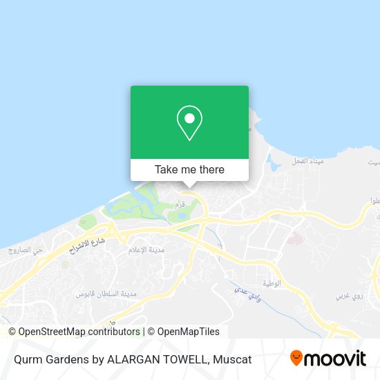 Qurm Gardens by ALARGAN TOWELL map