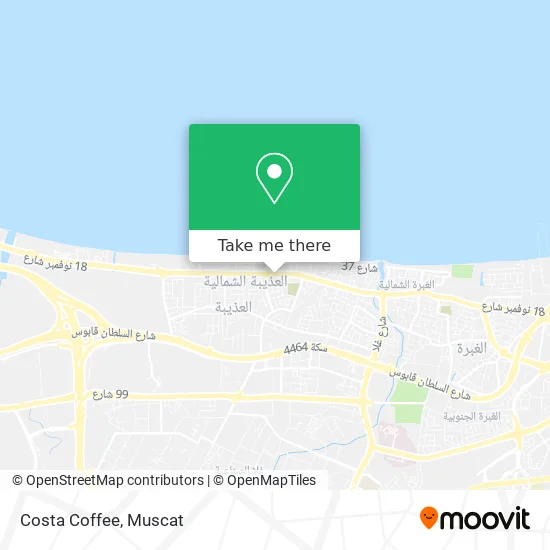 Costa Coffee map